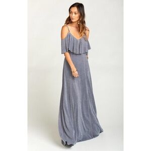 Show Me Your Mumu Renee Ruffle Maxi Dress Shimmery Dance NYE Event Glam